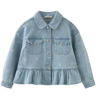 戴维贝拉儿童牛仔外套女童2026春季新款夹克上衣中大童洋气春装