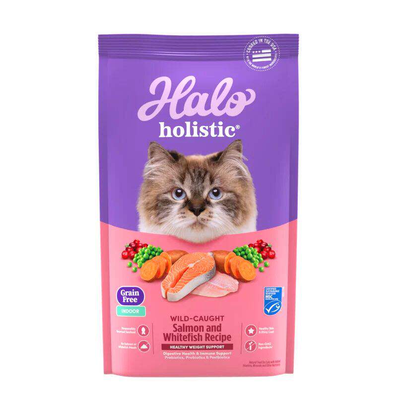 美国 HALO自然光环全能系列健美体态鲜鸡肉肠胃友好幼/成猫粮10磅