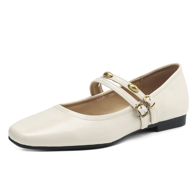 达芙妮玛丽珍鞋单鞋粗跟方头百搭