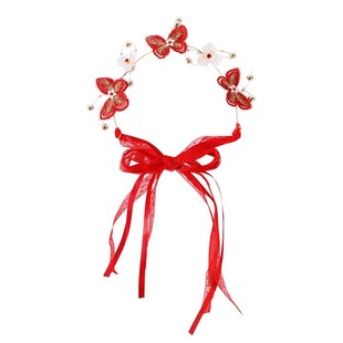 儿童新年红色编发发箍女孩过年喜庆流苏头箍女童舞台表演发卡头饰