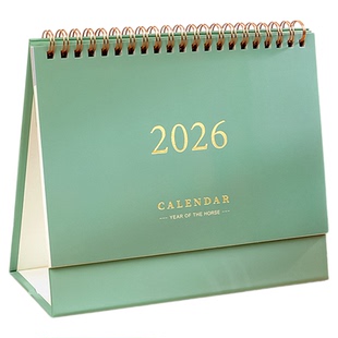 【阴阳历+节日标注】简约2026年彩色多巴胺台历双面记事打卡日程计划本烫金设计办公室创意桌面摆件双面台历