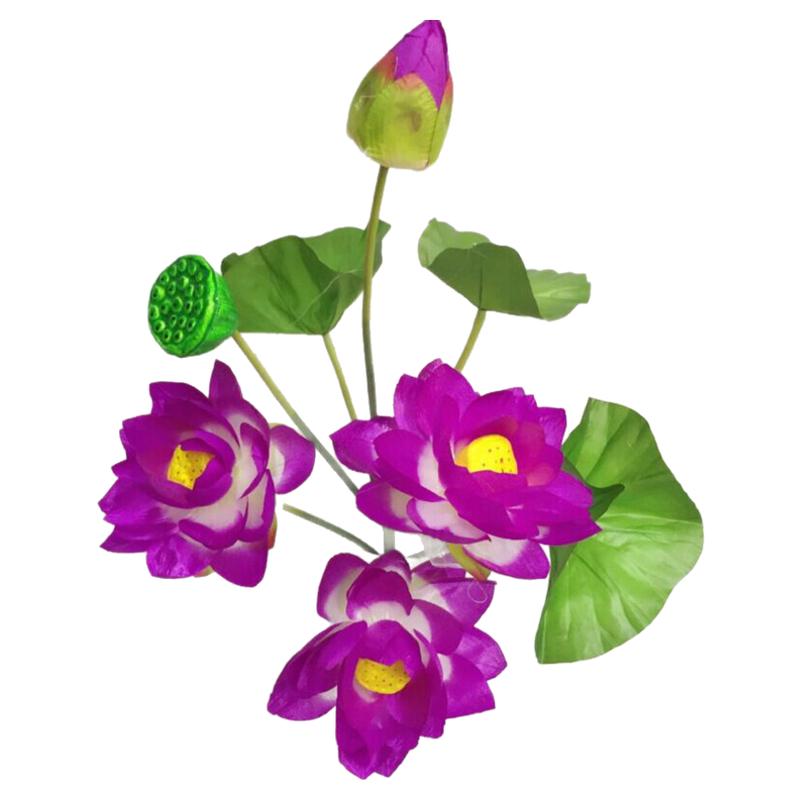 包邮仿真大荷花睡莲假花绢花干花落地盆景摆放花