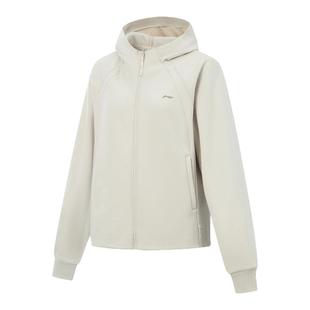 李宁2025冬季新款百搭舒适女子加绒保暖宽松开衫连帽卫衣AWDV944