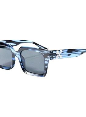 大理石纹方形粗框太阳眼镜uv400