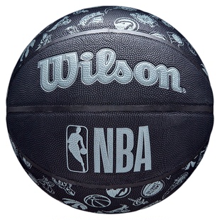 Wilson威尔胜官方NBA联名球队全队徽PU室内外7号篮球黑色送礼收藏