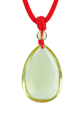 天然黄水晶水滴吊坠本命年护身