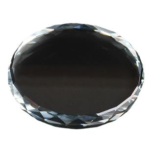 圆形花边钻石切面工艺品摆放吉祥物饰品托盘多用途水晶玻璃底座