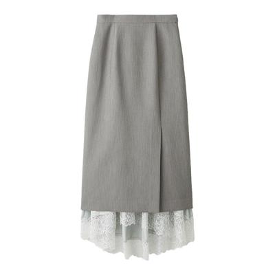 LILY BROWN秋冬款 高腰直筒蕾丝花边2件套半身裙LWFS245104