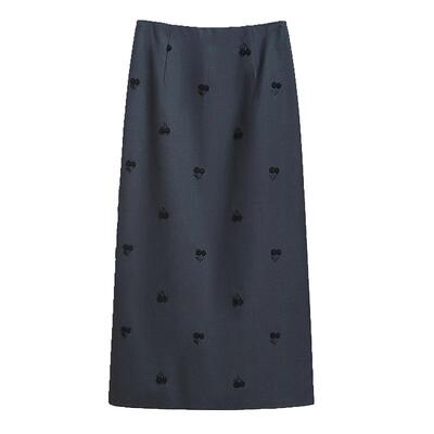 巨好看的西装高腰a字半身裙刺绣