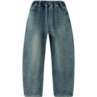 笛莎官方旗舰童装女童加绒牛仔裤冬季新款女孩儿童时尚保暖弯刀裤