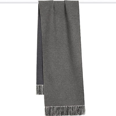 1436 小山羊绒千鸟格流苏提花围巾