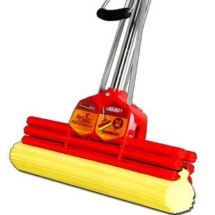 2026新38CM大号不锈胶棉海绵挤水拖把小媳妇免手洗滚轮式吸水拖布