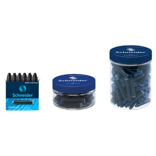 多省包邮 德国进口Schneider施耐德钢笔墨囊墨胆墨水胆欧标通用2.6mm口径 纯蓝蓝黑 （蓝色用改错笔可擦）