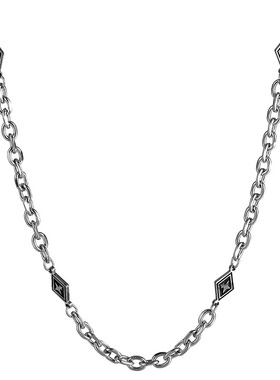 王嘉尔同款拼接卫衣钛钢项链男潮男士男款潮流锁骨链嘻哈链子配饰