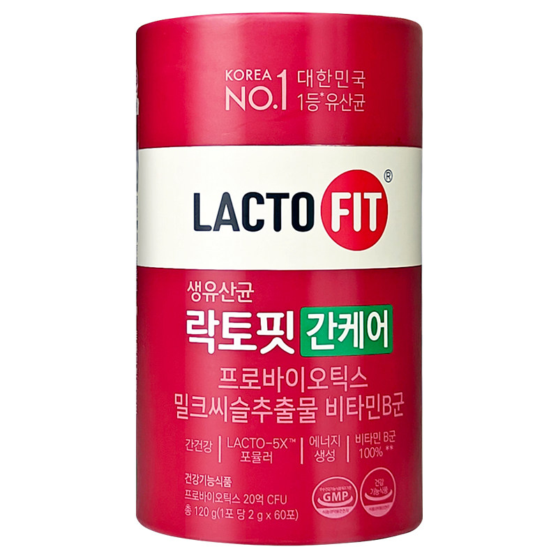 韩国钟根堂肝脏益生菌奶蓟草LACTOFIT乐多飞乳酸菌粉肠胃肠道60条