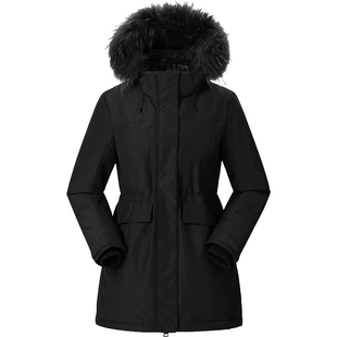 乐飞叶LAFUMA户外防泼水派克大鹅绒工装羽绒服男女款可拆卸帽