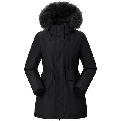 乐飞叶户外派克鹅绒羽绒服女