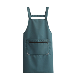 纯色围裙防水防油定制logo印字厨房女围腰餐厅广告上班工作服男