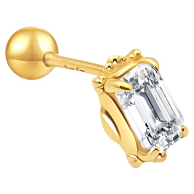 一撇一捺YPYN 10K金单只耳钉托帕石耳骨钉高级感时髦2025年新品