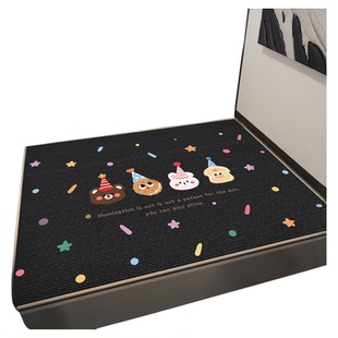 卡通入户门地垫黑色高级感门口防滑耐脏脚垫室内入门垫子玄关地毯