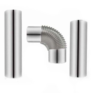 油烟机排烟管304不锈钢加厚烟道排气管降噪风管弯头170mm原厂套装