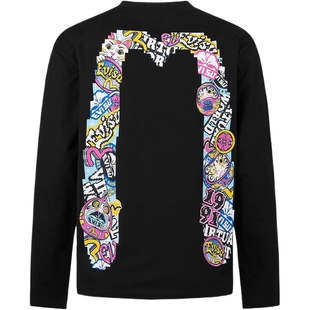 EVISU女士大M商标与海鸥图案T恤2EAHTW4TL4093XXCT