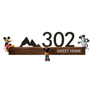 门牌定制入户门装饰门牌号码牌家用创意民宿宿舍门口带灯发光数字牌亚克力酒店宾馆房间房号数字门贴牌子订制