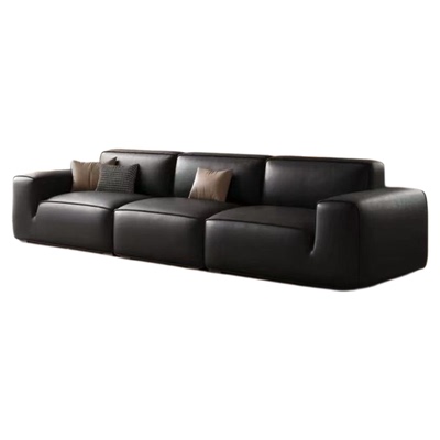 M052大黑牛真皮沙发豆腐块夏图沙