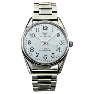 上海钻石牌机械表全新库存手动上弦8120大数字中老年男士复古手表