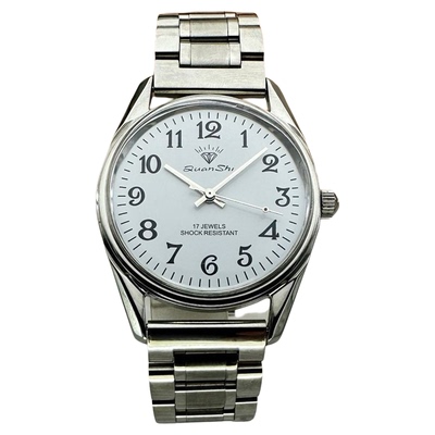 上海钻石牌手动大数字中老年男表