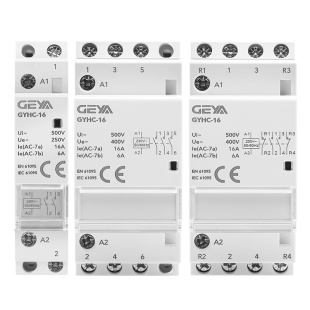 GEYA格亚GYHC家用直流交流接触器2P/25A/63A2NO二常开自动款220V