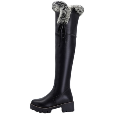 新款长筒过膝加厚高跟大码雪地靴