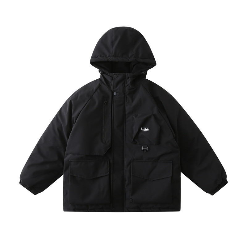 男童秋冬加绒加厚兔毛派克服