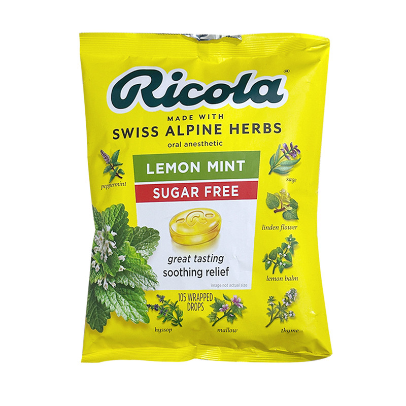 现货美国ricola利口乐柠檬薄荷糖