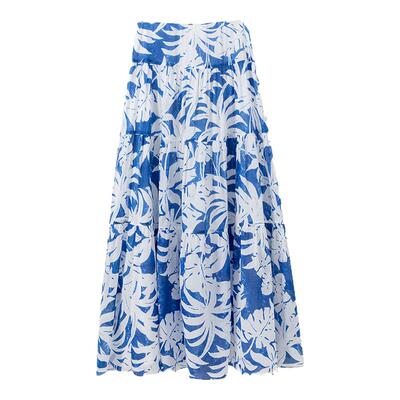 印花高腰A字宽摆蛋糕裙半身裙