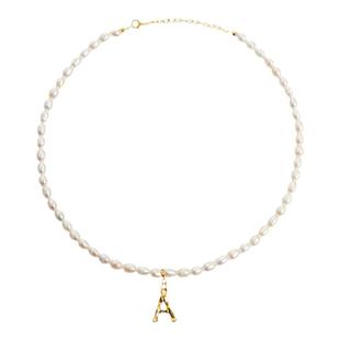 【美式甜心】Tencoo芭蕾风定制珍珠竹节字母项链珍珠Choker复古女