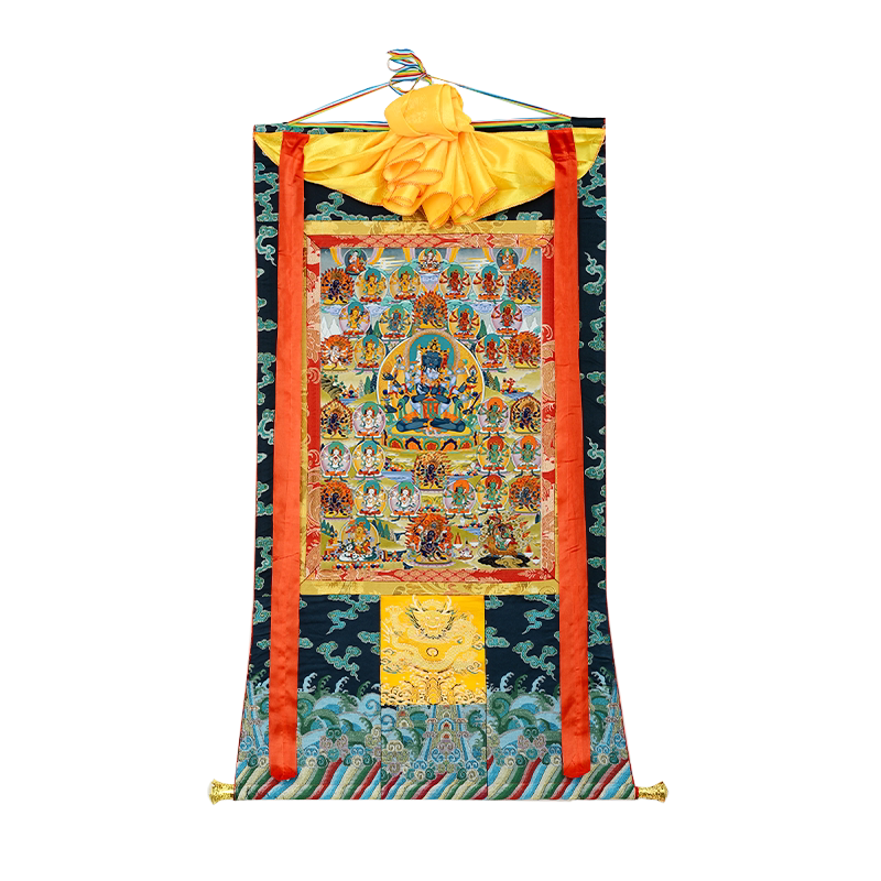 玄关装饰挂画手工装裱矿物唐卡