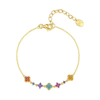 AGATHA/瑷嘉莎幸运四叶花迷你手链女款法式新年礼物纯银手链手饰