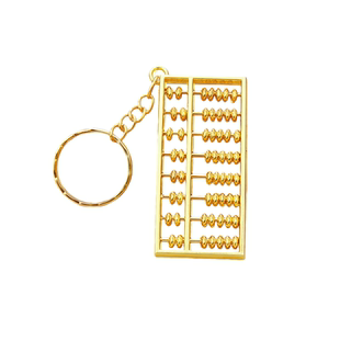 开业抓周用品活动礼品挂饰创意金属仿黄金8档算盘钥匙扣挂件