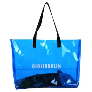 时尚透明大包包女大容量pvc单肩斜挎ins沙滩游泳果冻包手提袋定制