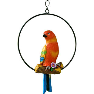 户外花园林仿真鹦鹉摆件假鸟树脂动物景观庭院树上挂件装饰品