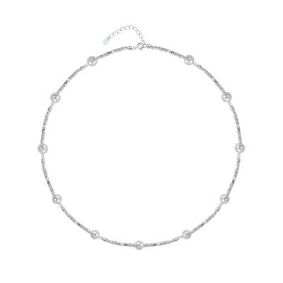 S999纯银碎银子项链满天星珍珠