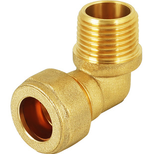 黄铜卡套弯头全铜46分加湿器内外丝变径90度直角8mm10mm终端仪表