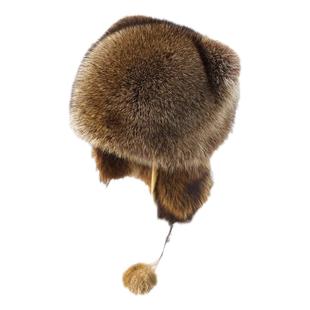 小浣熊护耳帽美洲仿貉子毛秋冬季保暖男女儿童成人皮草帽子雷锋帽