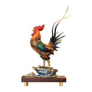 金鸡报喜红冠铜鸡大吉大利摆件办公室大公鸡公司搬迁开业乔迁礼物