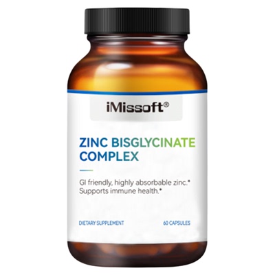 iMissoft 艾慕斯双甘氨酸锌补充剂免疫力儿童成人男女美国进口