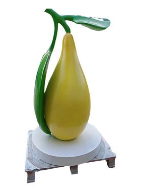 农业果园建筑艺术IP形象梨子卡通偶人玻璃钢水果鸭梨青梨雕塑落地