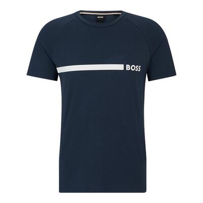 徽标印花修身棉质平纹针织T恤