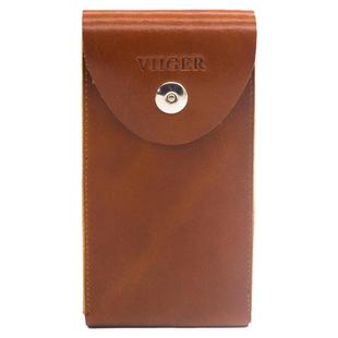 真皮双层手机腰包男穿皮带竖款6.9寸6.8/6.7牛皮两部高端工地干活