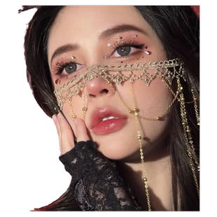 面帘古风遮脸面纱流苏汉服古装头饰遮面饰品超仙气配饰西域舞姬